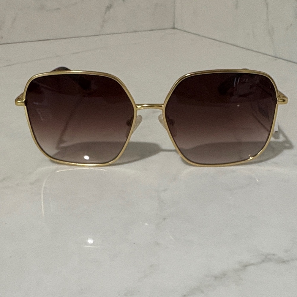 NWT Madewell Gold Metal Oversized Frame Sunglasses